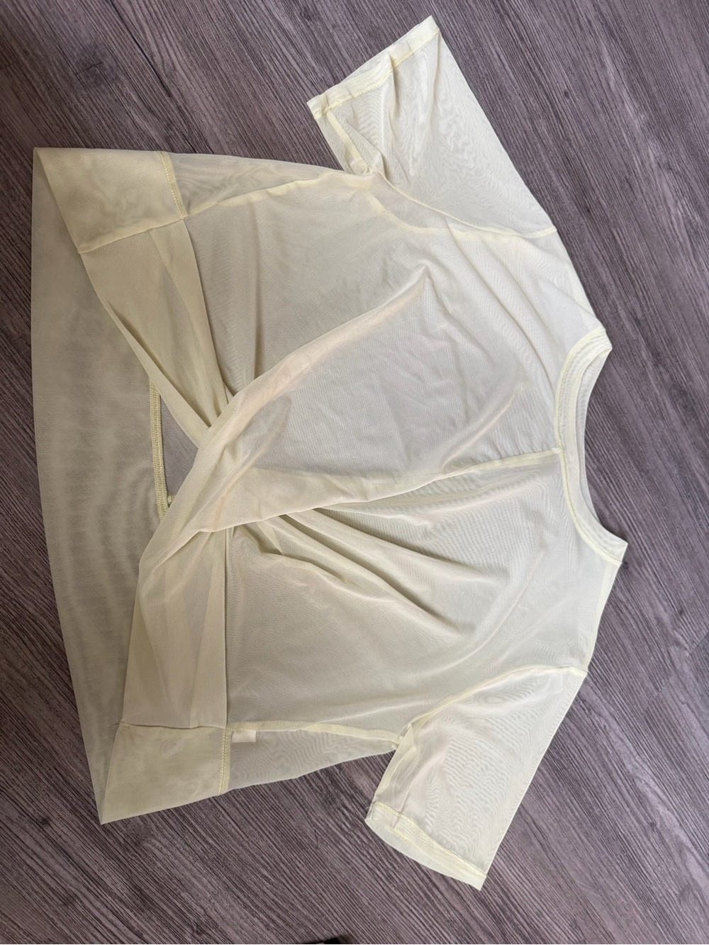 Sheer Light Yellow Short Sleeve Top